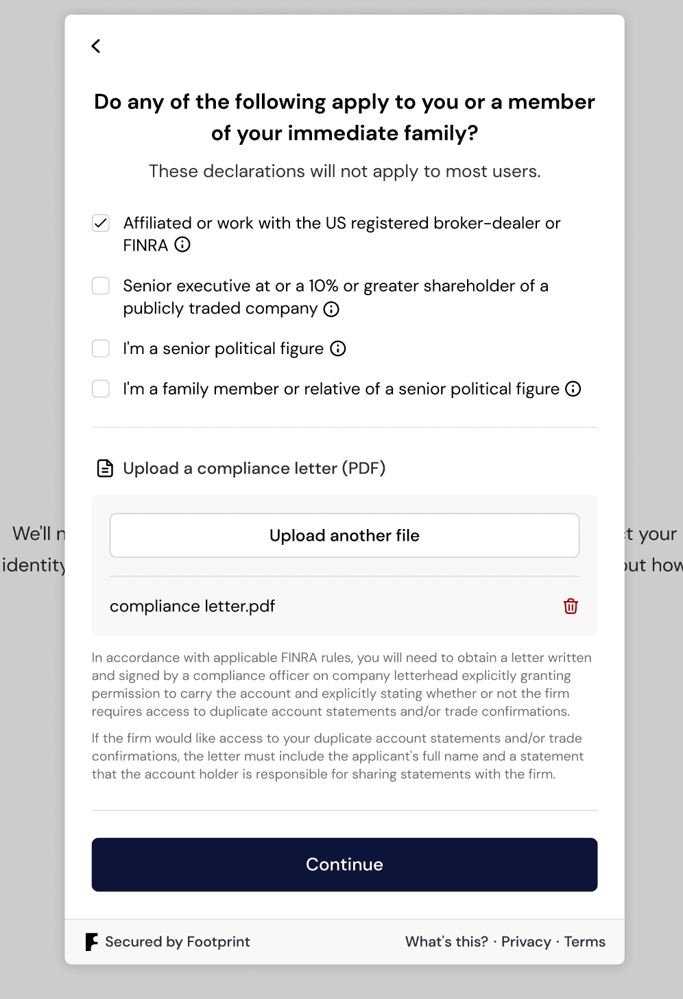 Investor Profile Onboarding